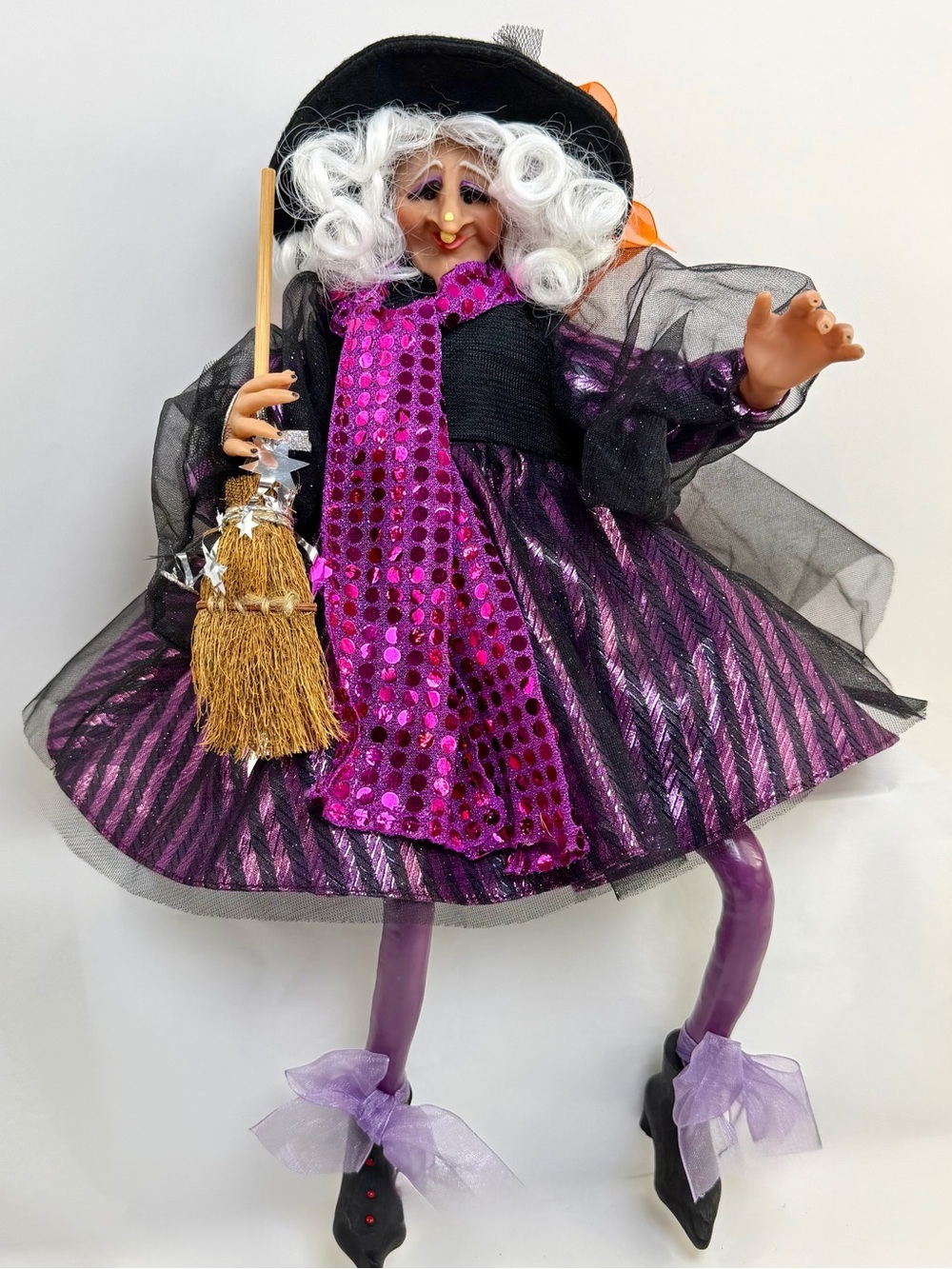 Vintage Singing Witch Shelf Sitter Halloween Figure “Double Double Toil Trouble”